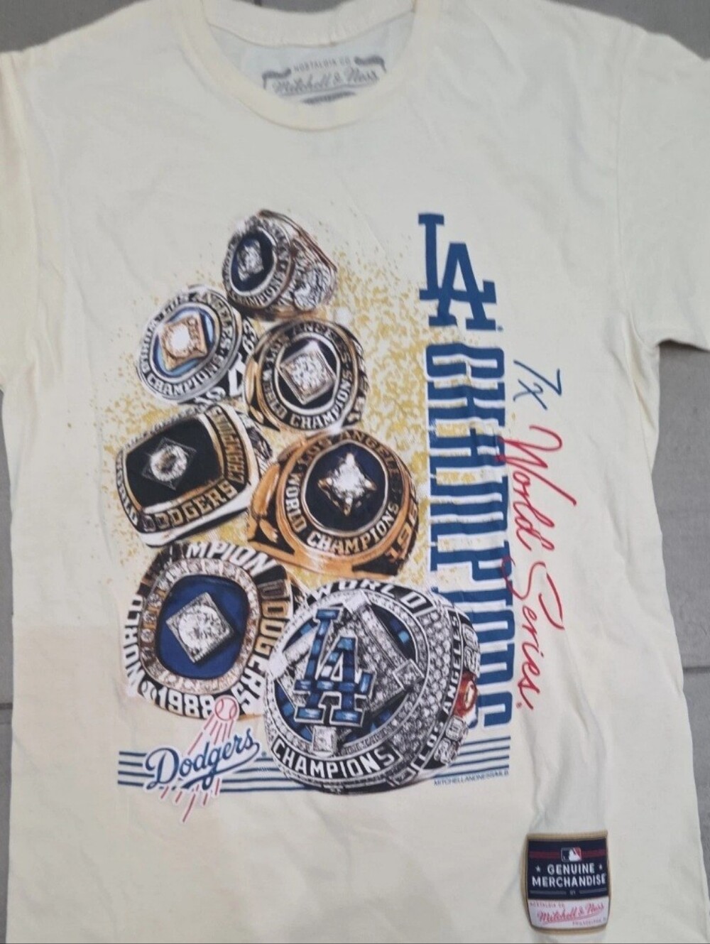 Mitchell & Ness Cream Vintage-Style T-Shirt